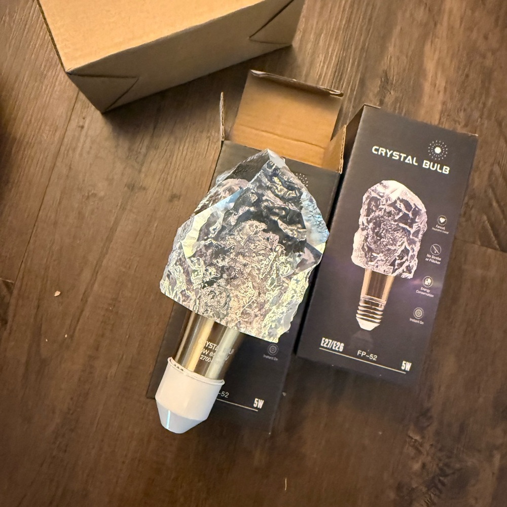 Crystal Bulb with Silver Base